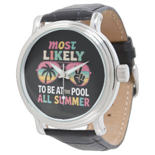 Mest sannolikt att vara vid poolen hela sommaren L Armbandsur