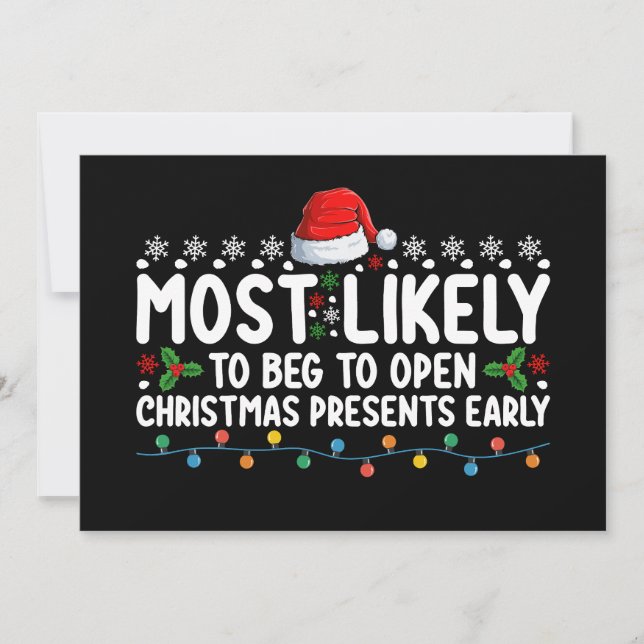 Mest sannolikt att vi ska öppna Julklapp Earl Inbjudningar (Framsida)