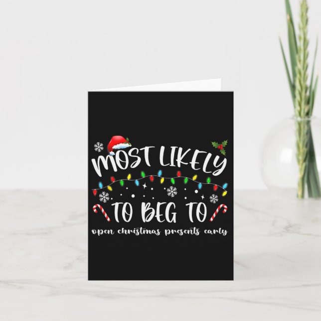 Mest sannolikt att vi ska öppna Julklapp Earl Kort (Framsida)