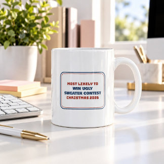 Mest sannolikt att vinna ful jultröja-tävling -mug kaffemugg