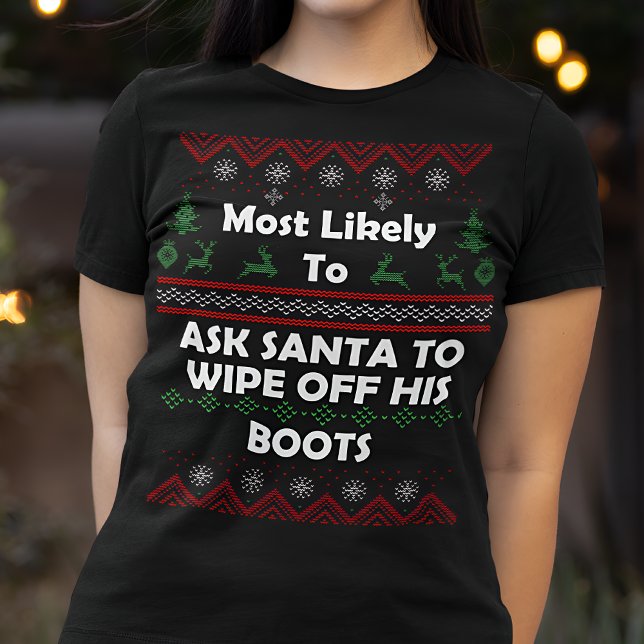 Mest sannolikt fråga jultomten "Sweater" T Shirt (Skapare uppladdad)