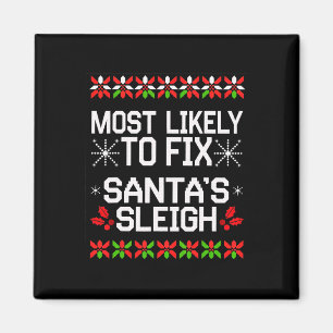 Mest sannolikt laga jultomten Sleigh-julmatchninge Magnet