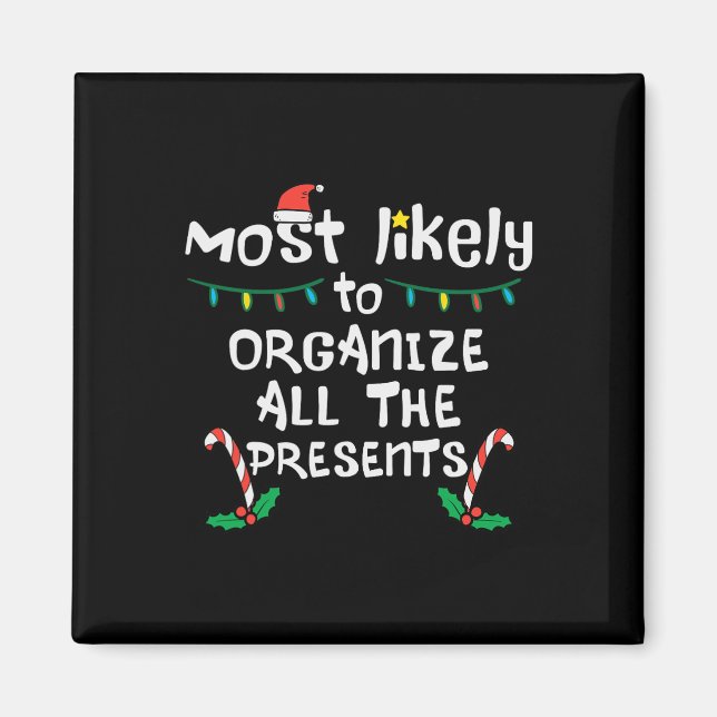 Mest sannolikt organiserar presenter jul xmas fami magnet (Framsidan)