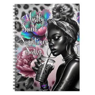 Mest sötad ibland Sassy Black Melanin Woman Anteckningsbok