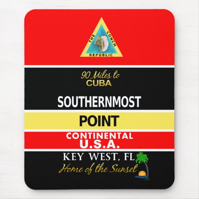 Mest southernmost peka bojet Key West Musmatta (Framsidan)