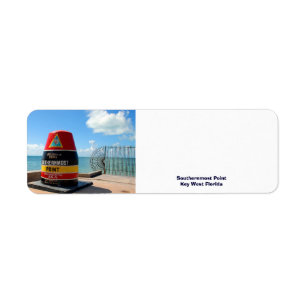 Mest southernmost peka Key West Florida Returadress Etikett