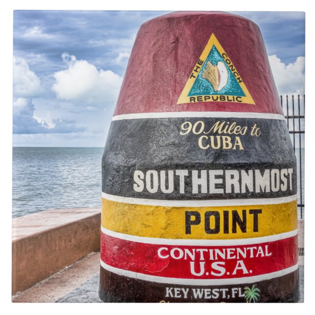 Mest southernmost peka Key West Kakelplatta (Framsidan)