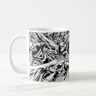 Mest svart nattgrupp och måne 2 kaffemugg