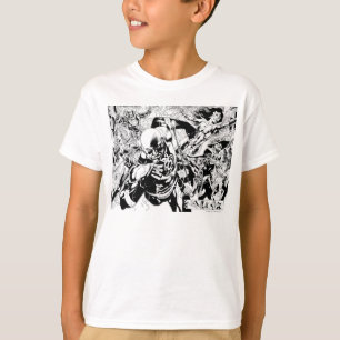 Mest svart natttecknadpanel tee shirt