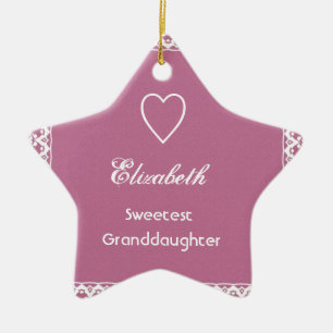 Mest sweetest gåva för Granddaugher rosa- och Julgransprydnad Keramik