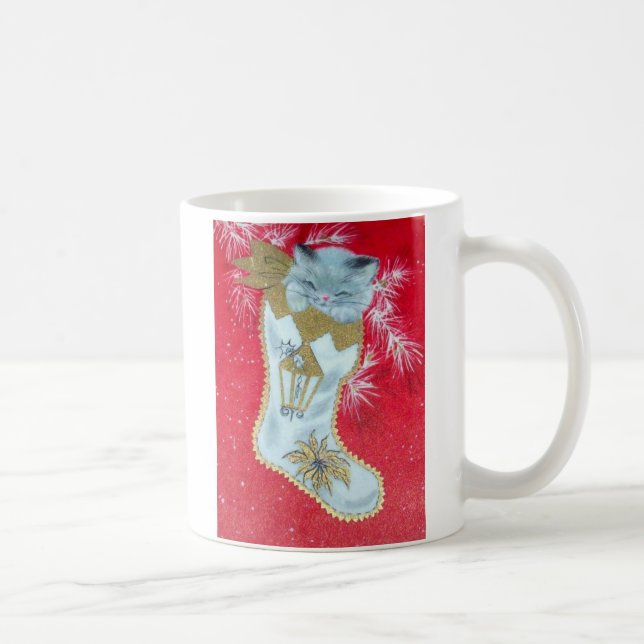 Mest sweetest vintagejulkattunge kaffemugg (Höger)