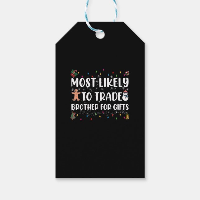 Mest trolig att bli handelsmäklare för julklappar presentetikett (Framsidan)