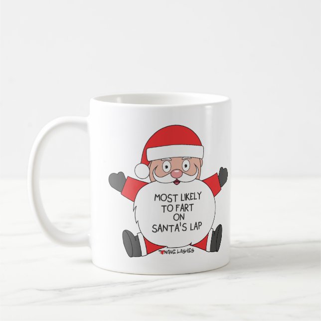 Mest trolig att börja på tomtens lap kaffemugg (Vänster)