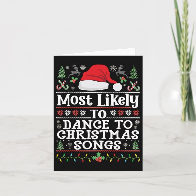 Mest trolig att dansa till jul Sång - Christma Kort (Framsida)