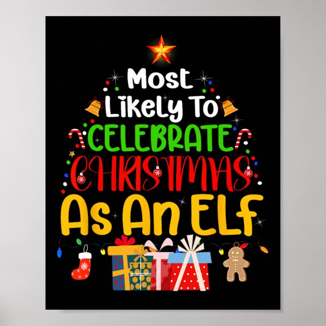Mest trolig att fira jul som elefant poster (Framsidan)