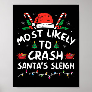 Mest trolig att krascha jultomtens Roligt Poster