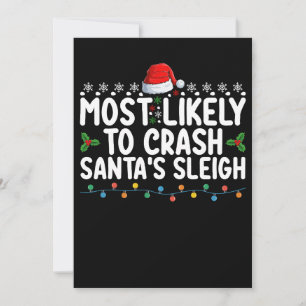 Mest trolig att krascha jultomtens Sleigh-Jul Holi Inbjudningar