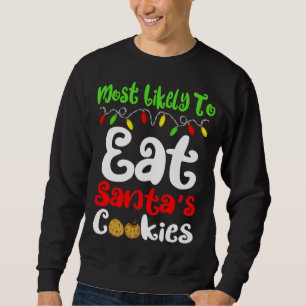 Mest trolig för julens matsäck - Santas Cookies-fa Lång Ärmad Tröja