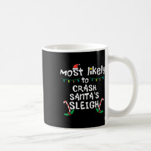 Mest troliga krasch Santas Sleigh jul Julafton Fam Kaffemugg
