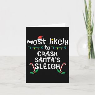Mest troliga krasch Santas Sleigh jul Julafton Fam Kort
