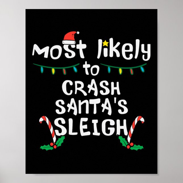 Mest troliga krasch Santas Sleigh jul Julafton Fam Poster (Framsidan)