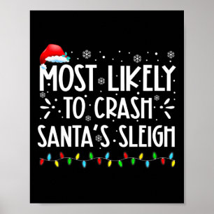 Mest troligt att Crash Santa's Sleigh Roligt Julaf Poster