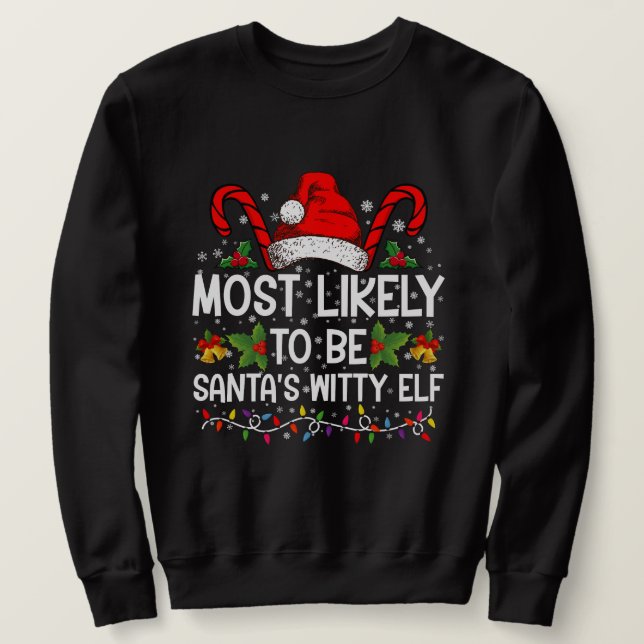 Mest troligt att det blir jultomtens Witty-jul Lång Ärmad Tröja (Design framsida)