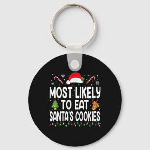 Mest troligt att du äter julfamiljen Santas Cookie Nyckelring