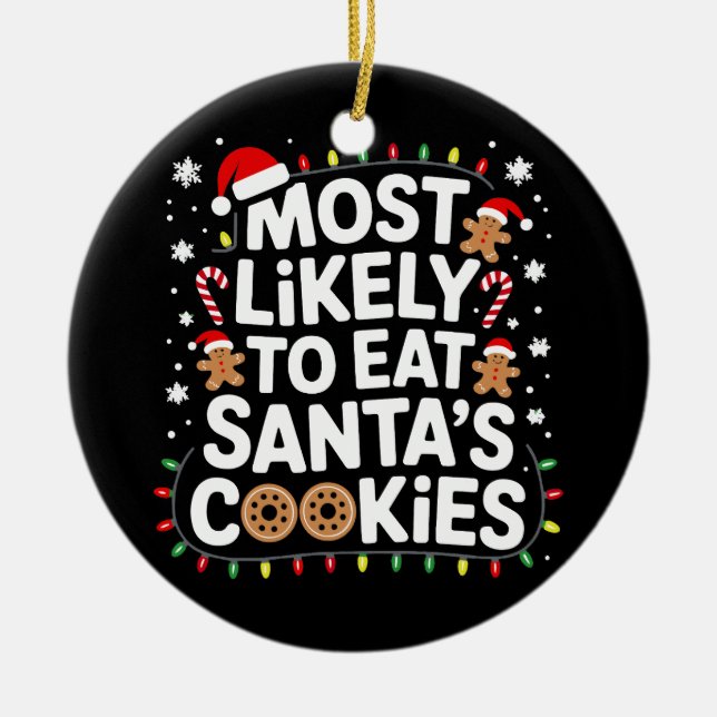 Mest troligt att du äter julhelgen till Santas Coo Julgransprydnad Keramik (Framsidan)