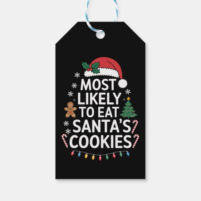 Mest troligt att du äter julhelgen till Santas Coo Presentetikett (Baksidan)