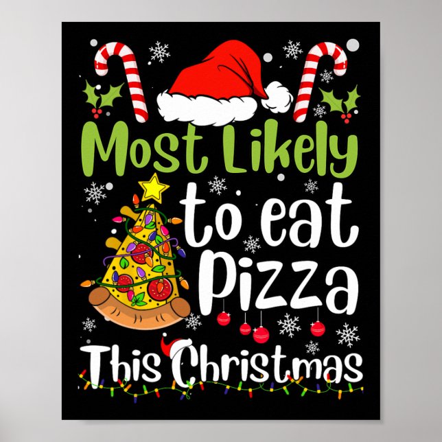 Mest troligt att du äter Pizza denna jul - Julafto Poster (Framsidan)