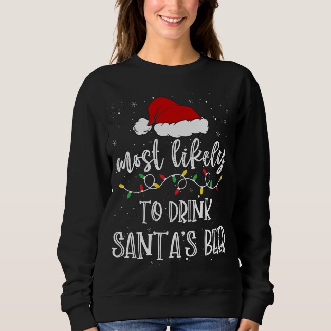 Mest troligt att du dricker jultomtens Beer Santa  T Shirt (Framsida)