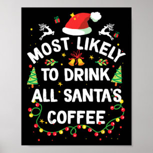 Mest troligt att du dricker jultomtens kaffejul poster