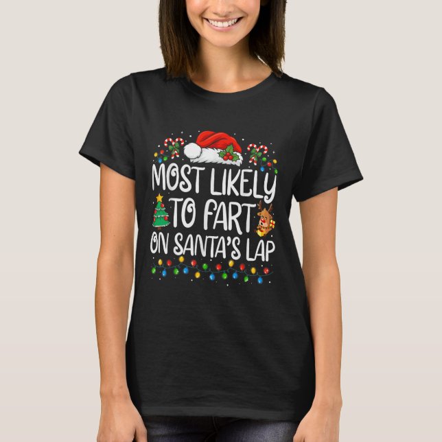 Mest troligt att du kan börja matcha tomtens famil t shirt (Framsida)