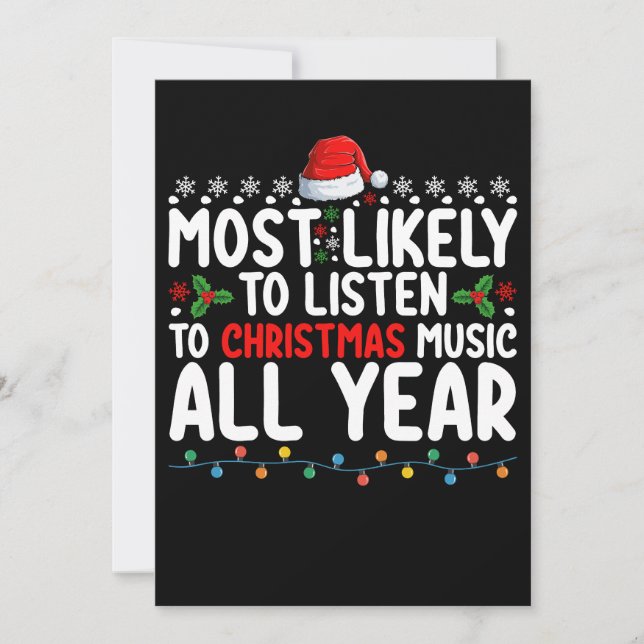 Mest troligt att du lyssnar på julmusik hela året inbjudningar (Framsida)