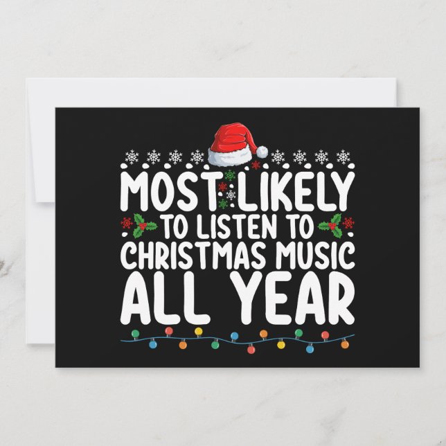 Mest troligt att du lyssnar på julmusik hela året inbjudningar (Framsida)