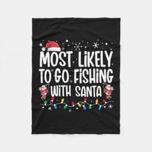 Mest troligt att du ska fiska med Santa Funny-fami Fleecefilt