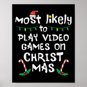 Mest troligt att du spelar videospel i julfamiljen poster