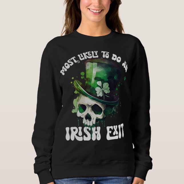 Mest troligt att en irländsk exit Skull St Patrick T Shirt (Framsida)