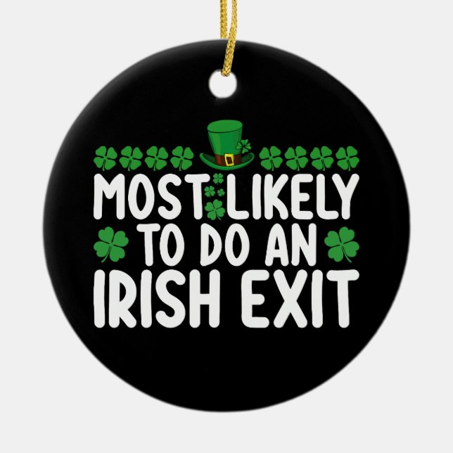 Mest troligt att en irländsk St patrick's day komm Julgransprydnad Keramik (Framsidan)