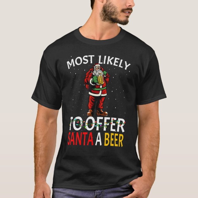 Mest troligt att jultomat får berusningskrym t shirt (Framsida)