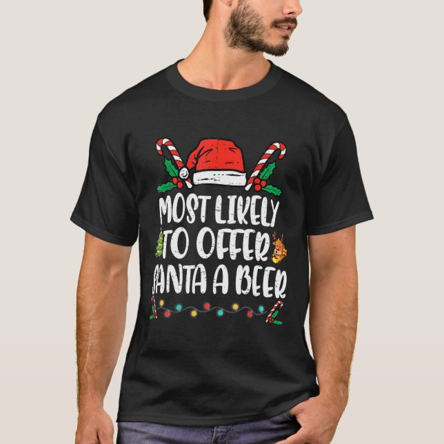 Mest troligt att jultomten får en ölfamiljs jul t shirt (Framsida)