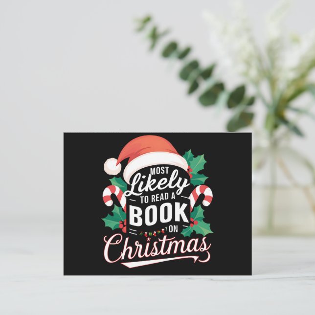 Mest troligt att läsa ett Bok på jul Helg Vykort (Stående Fram)