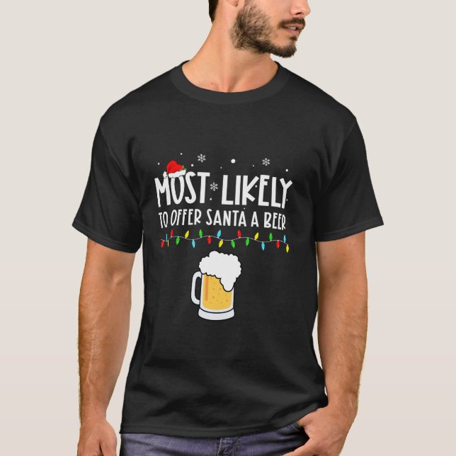 Mest troligt att Santa A Beer Family Pajama Ch T Shirt (Framsida)