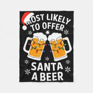 Mest troligt att Santa A Beer Shirt-julen erbjuds Fleecefilt