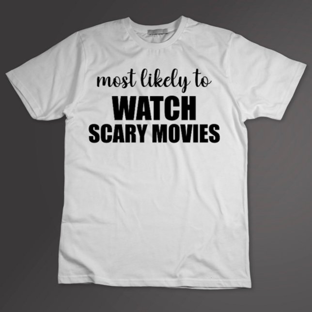 Mest troligt att se Scart Movies Funny Halloween T Shirt (Skapare uppladdad)