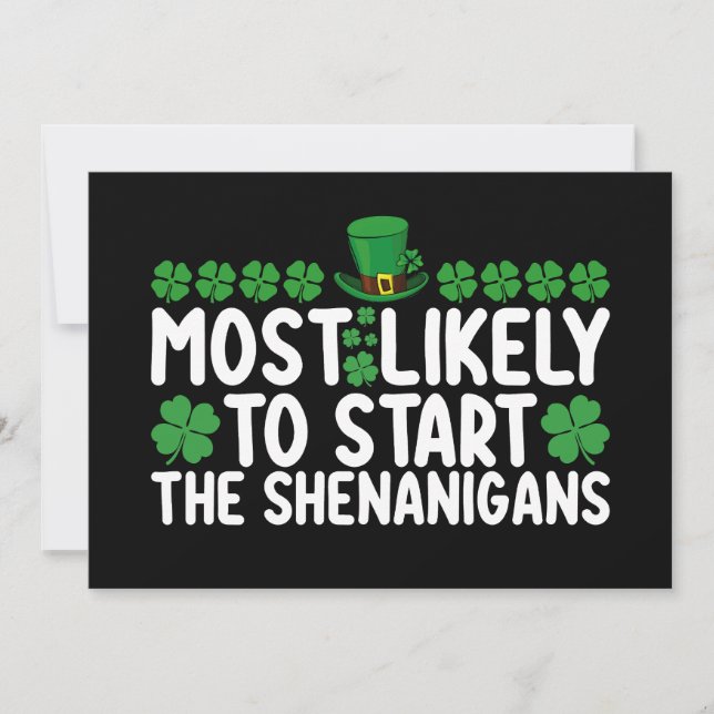 Mest troligt att Shenanigans St Patrick startar. Inbjudningar (Framsida)