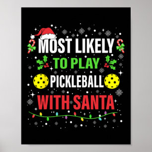 Mest troligt att spela pickleball med jultomte poster