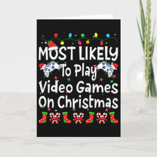 Mest troligt att spela videospel i julfamiljen kort