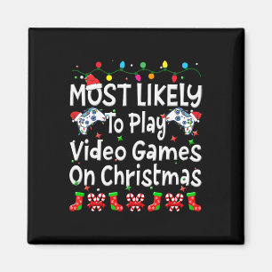 Mest troligt att spela videospel i julfamiljen magnet